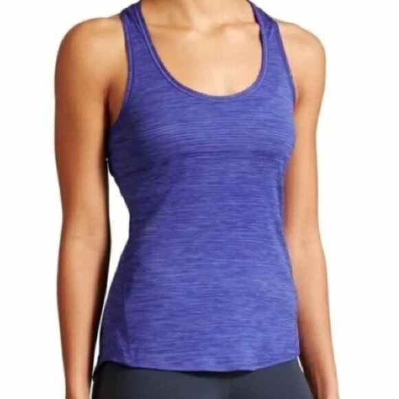 Athleta Chi Racerback Tank Shadow Stripe Blue Medium - Picture 1 of 9
